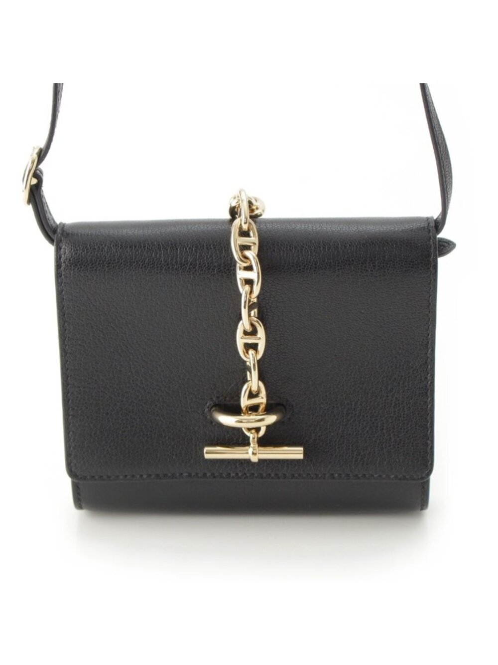 Hermes Chaine D'Ancre Chevre Chamkila Compact Wallet Shoulder Bag Coin Purse